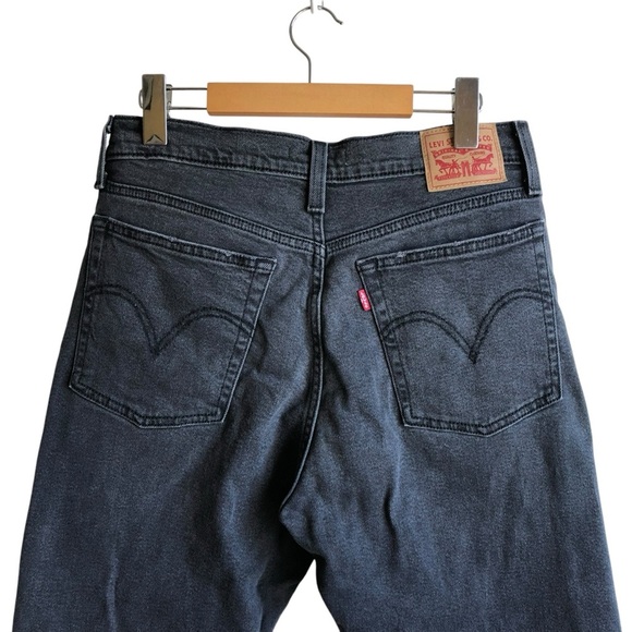 Levi’s Wedgie Straight Black Distressed Jeans Size 30 - Picture 7 of 16